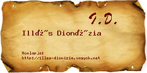 Illés Dionízia névjegykártya